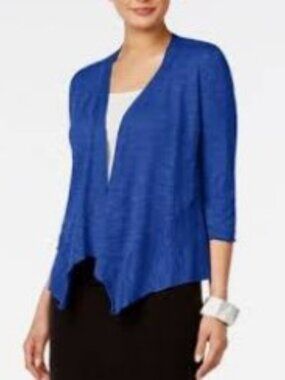 Blue Cardigan with Three Quarter Length Sleeves